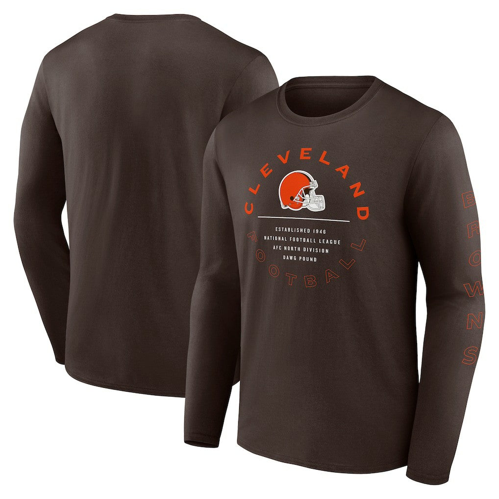 Cleveland Browns Stat Sheet Long Sleeve T-Shirt Brown