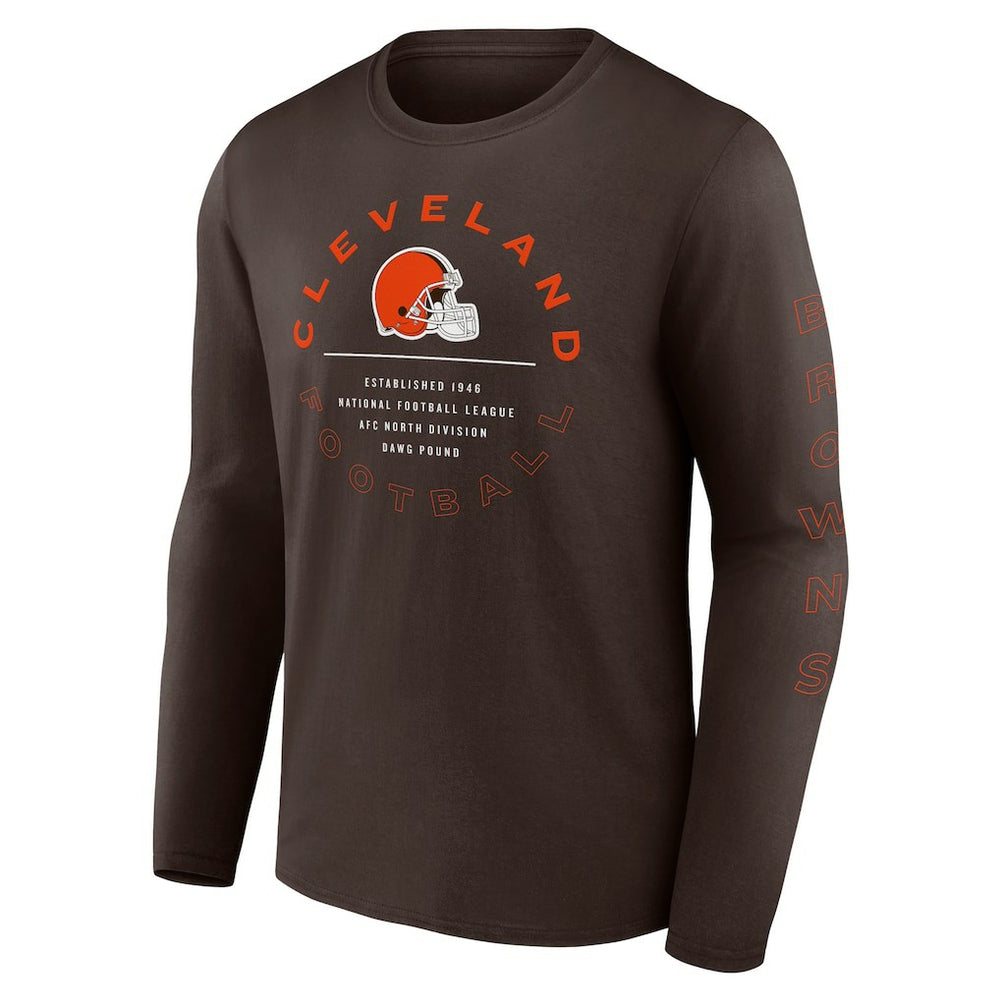 Cleveland Browns Stat Sheet Long Sleeve T-Shirt Brown