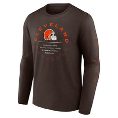 Cleveland Browns Stat Sheet Long Sleeve T-Shirt Brown