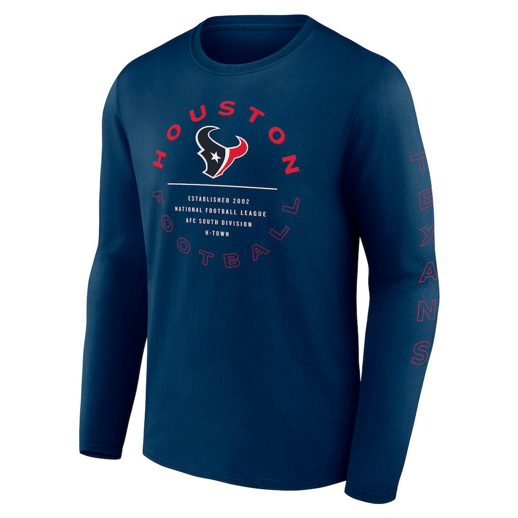 Houston Texans Stat Sheet Long Sleeve T-Shirt Navy
