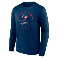 Houston Texans Stat Sheet Long Sleeve T-Shirt Navy
