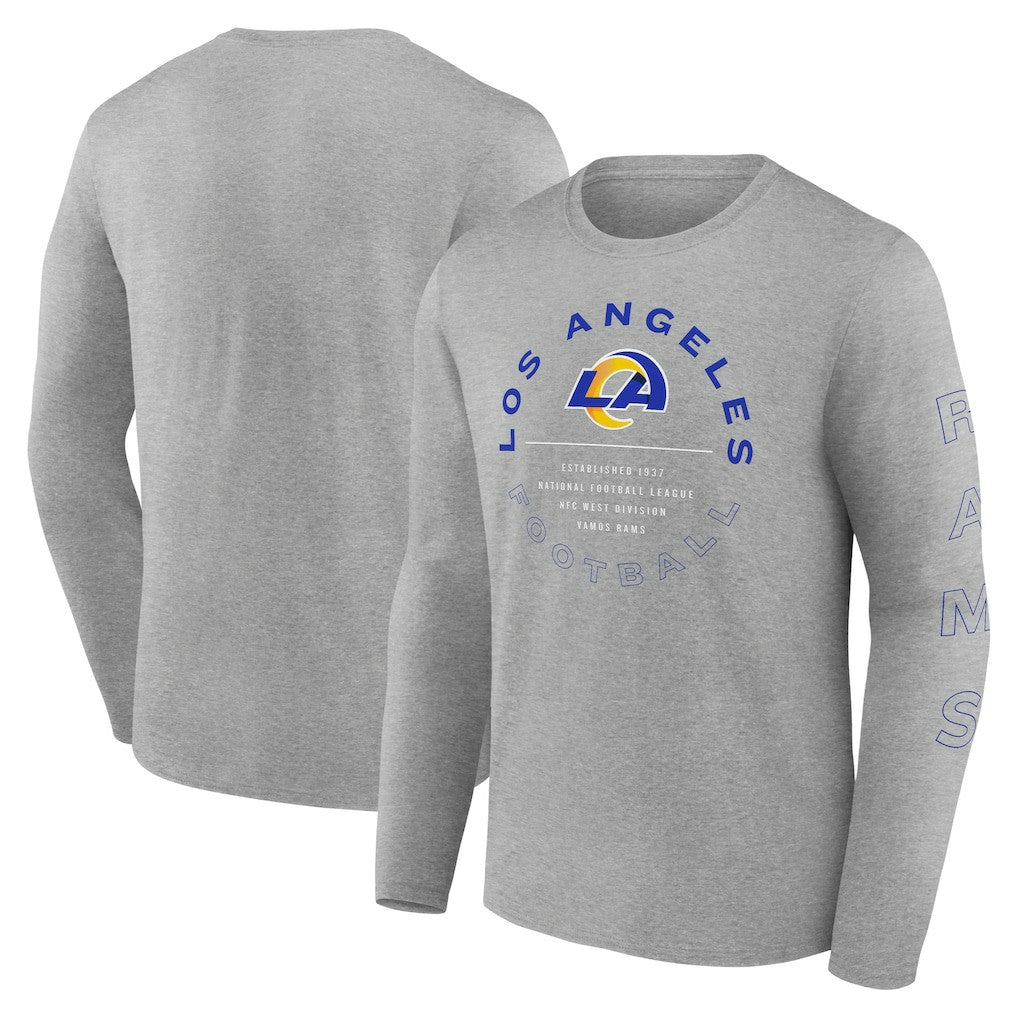 Los Angeles Rams Stat Sheet Long Sleeve T-Shirt Heather Gray