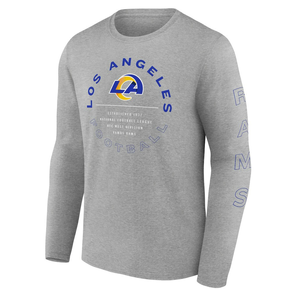Los Angeles Rams Stat Sheet Long Sleeve T-Shirt Heather Gray