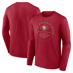 San Francisco 49ers Stat Sheet Long Sleeve T-Shirt Scarlet