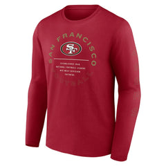 San Francisco 49ers Stat Sheet Long Sleeve T-Shirt Scarlet