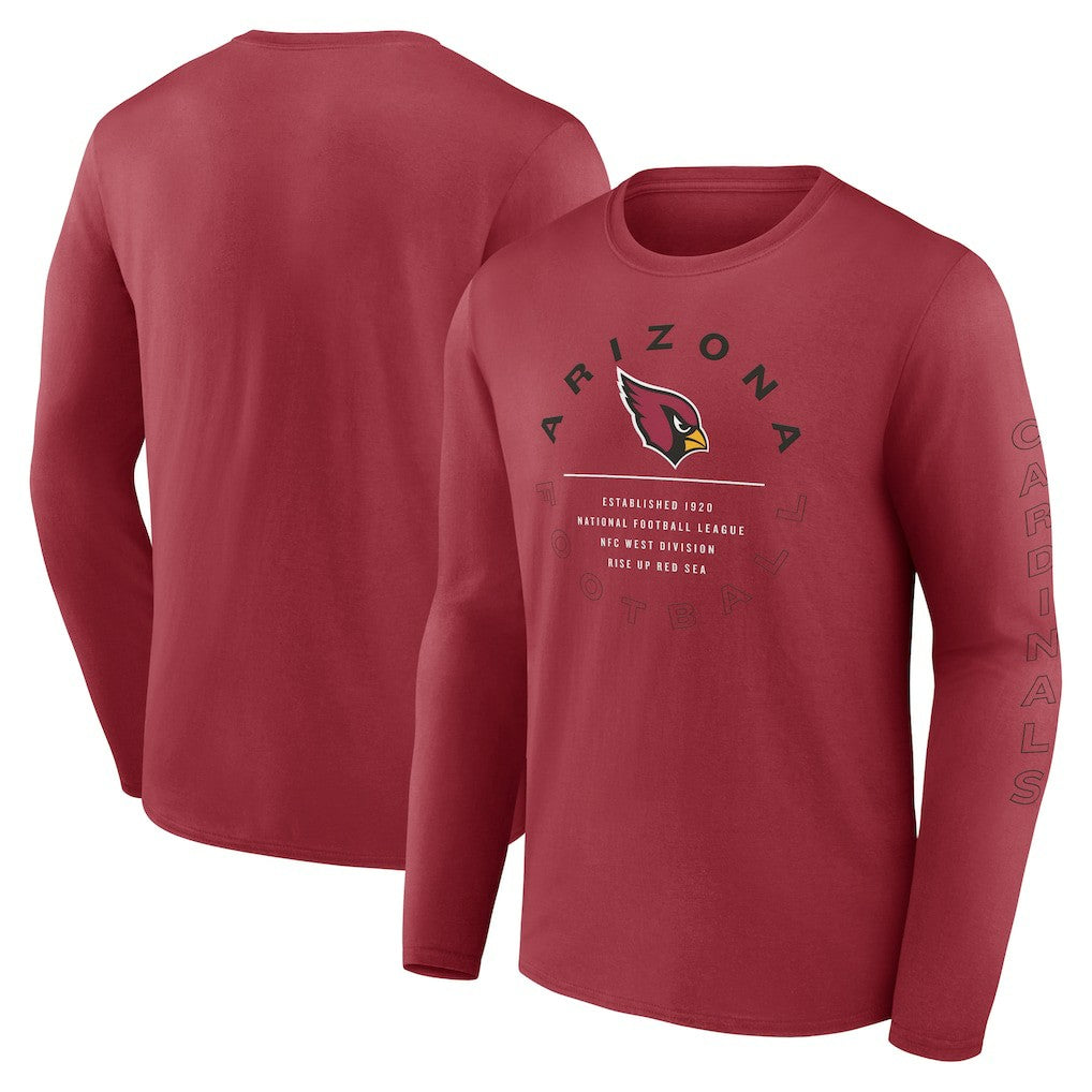 Arizona Cardinals Stat Sheet Long Sleeve T-Shirt Cardinal