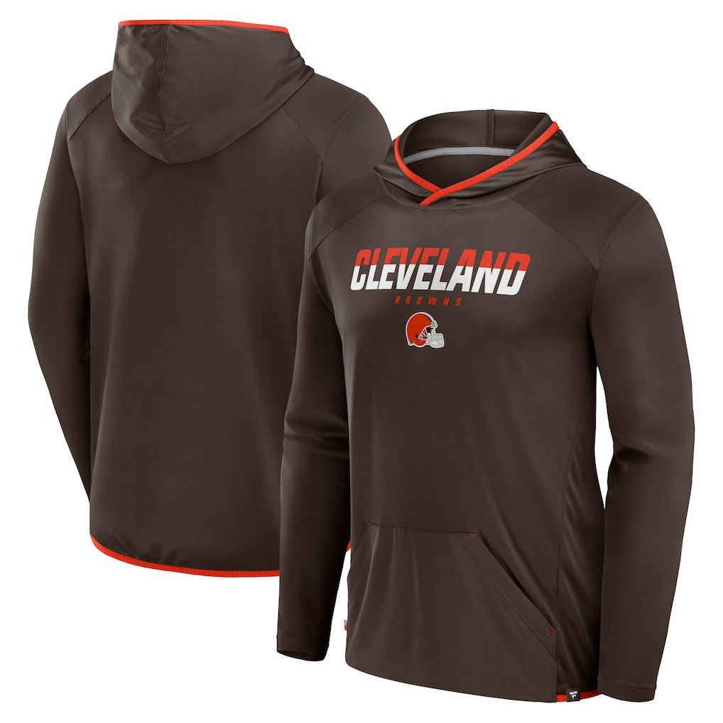 Cleveland Browns Transitional Defender Hoodie Long Sleeve T-Shirt Brown