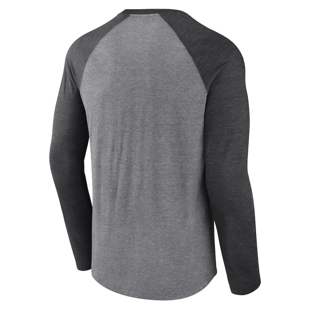 Cleveland Browns Tri-Blend Raglan Long Sleeve T-Shirt Heather Gray/Charcoal