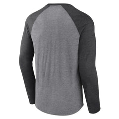 Las Vegas Raiders Tri-Blend Raglan Long Sleeve T-Shirt Heather Gray/Charcoal
