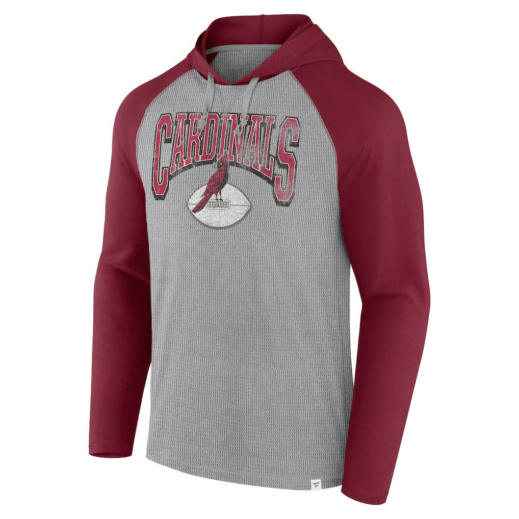 Arizona Cardinals Under Center Long Sleeve Hoodie T-Shirt Gray/Cardinal