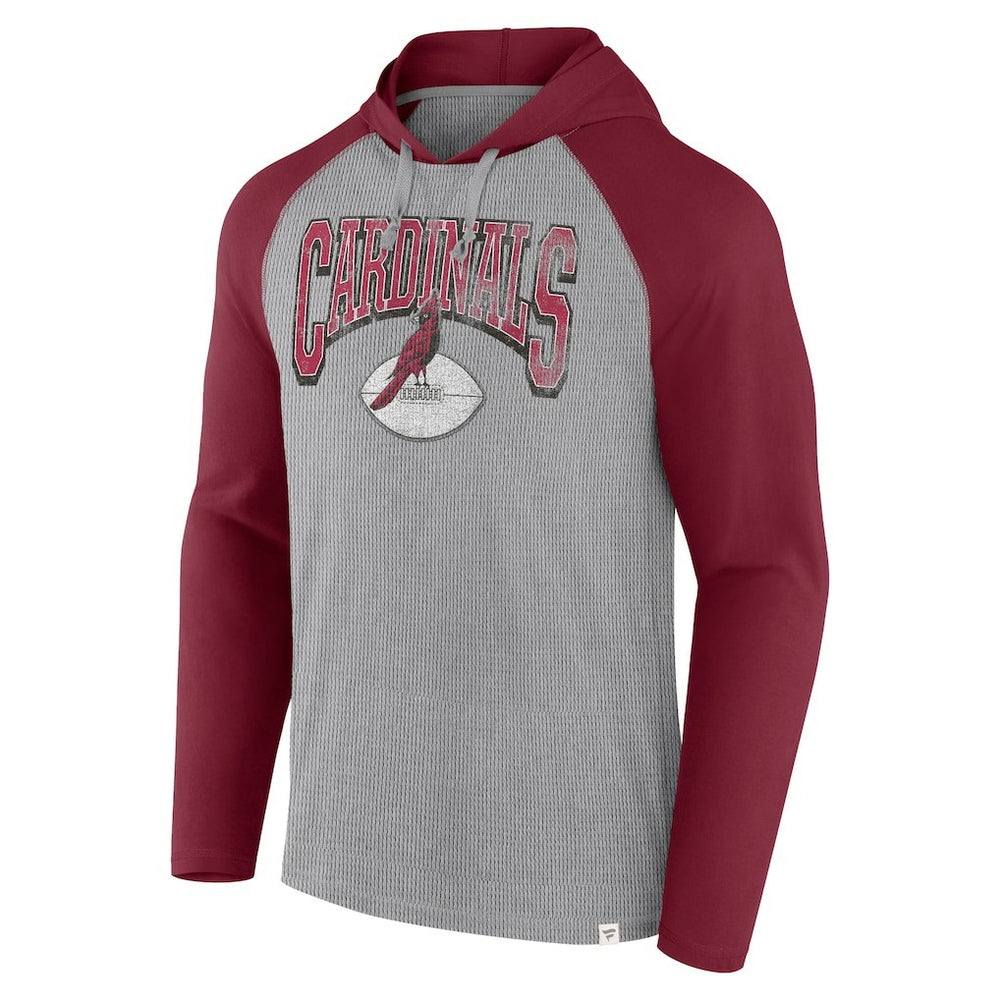 Arizona Cardinals Under Center Long Sleeve Hoodie T-Shirt Gray/Cardinal