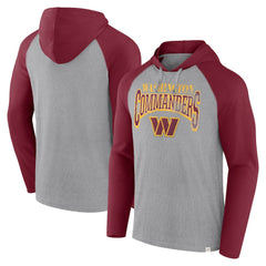 Washington Commanders Under Center Long Sleeve Hoodie T-Shirt Gray/Burgundy