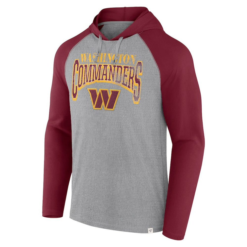 Washington Commanders Under Center Long Sleeve Hoodie T-Shirt Gray/Burgundy
