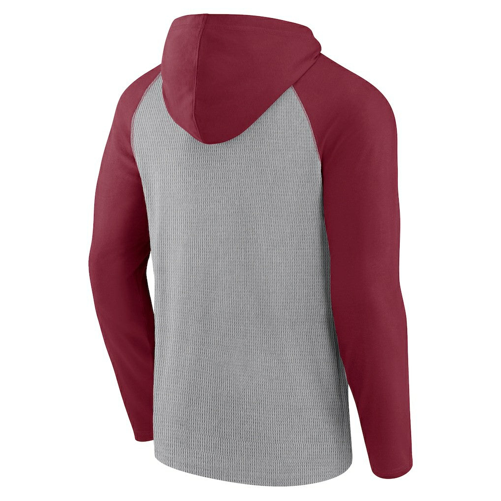 Washington Commanders Under Center Long Sleeve Hoodie T-Shirt Gray/Burgundy