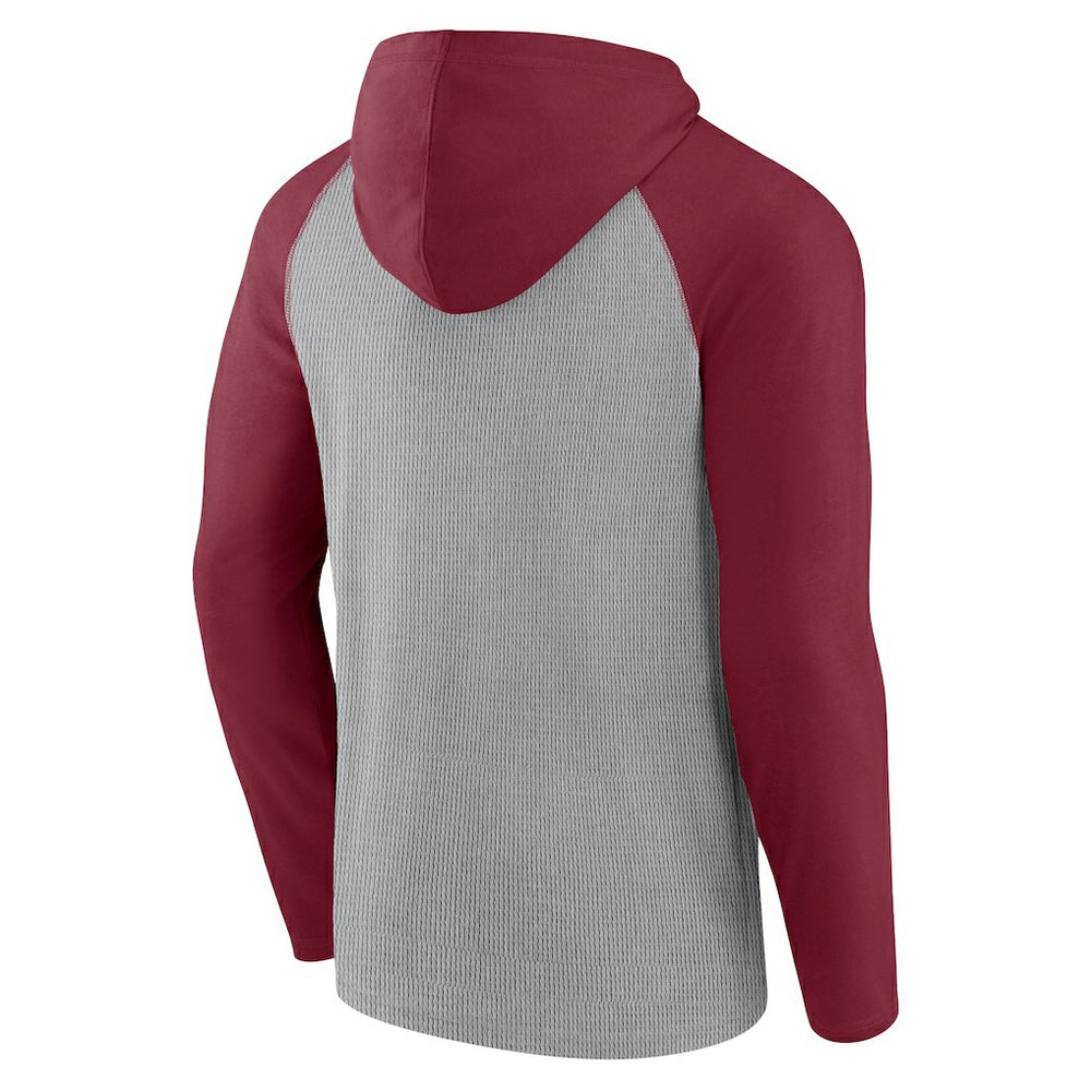 Washington Commanders Under Center Long Sleeve Hoodie T-Shirt Gray/Burgundy