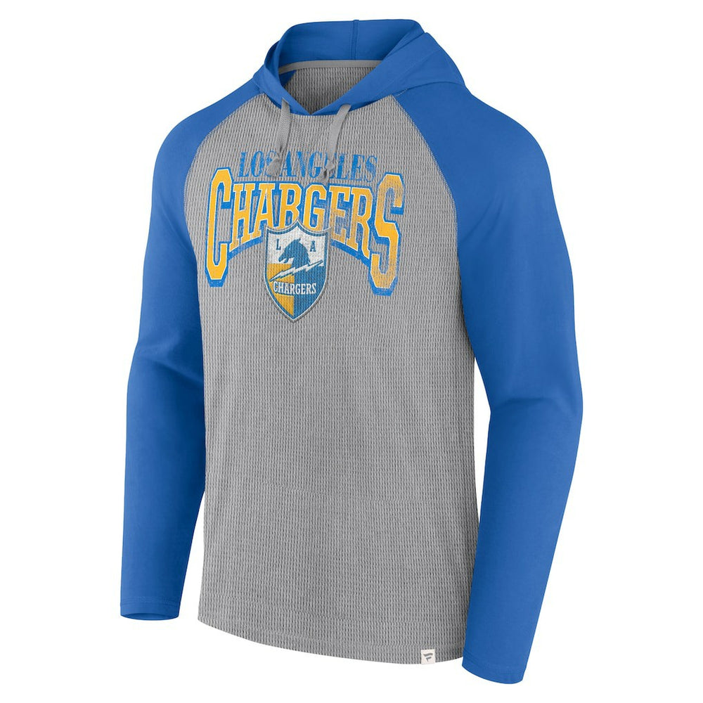 Los Angeles Chargers Under Center Long Sleeve Hoodie T-Shirt Gray/Powder Blue