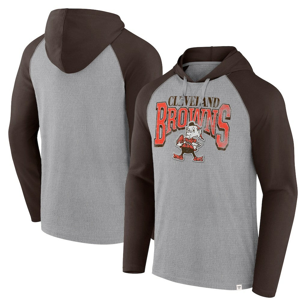 Cleveland Browns Under Center Long Sleeve Hoodie T-Shirt Gray/Brown