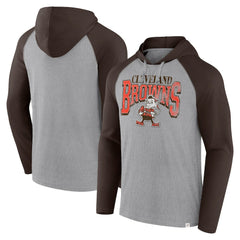 Cleveland Browns Under Center Long Sleeve Hoodie T-Shirt Gray/Brown