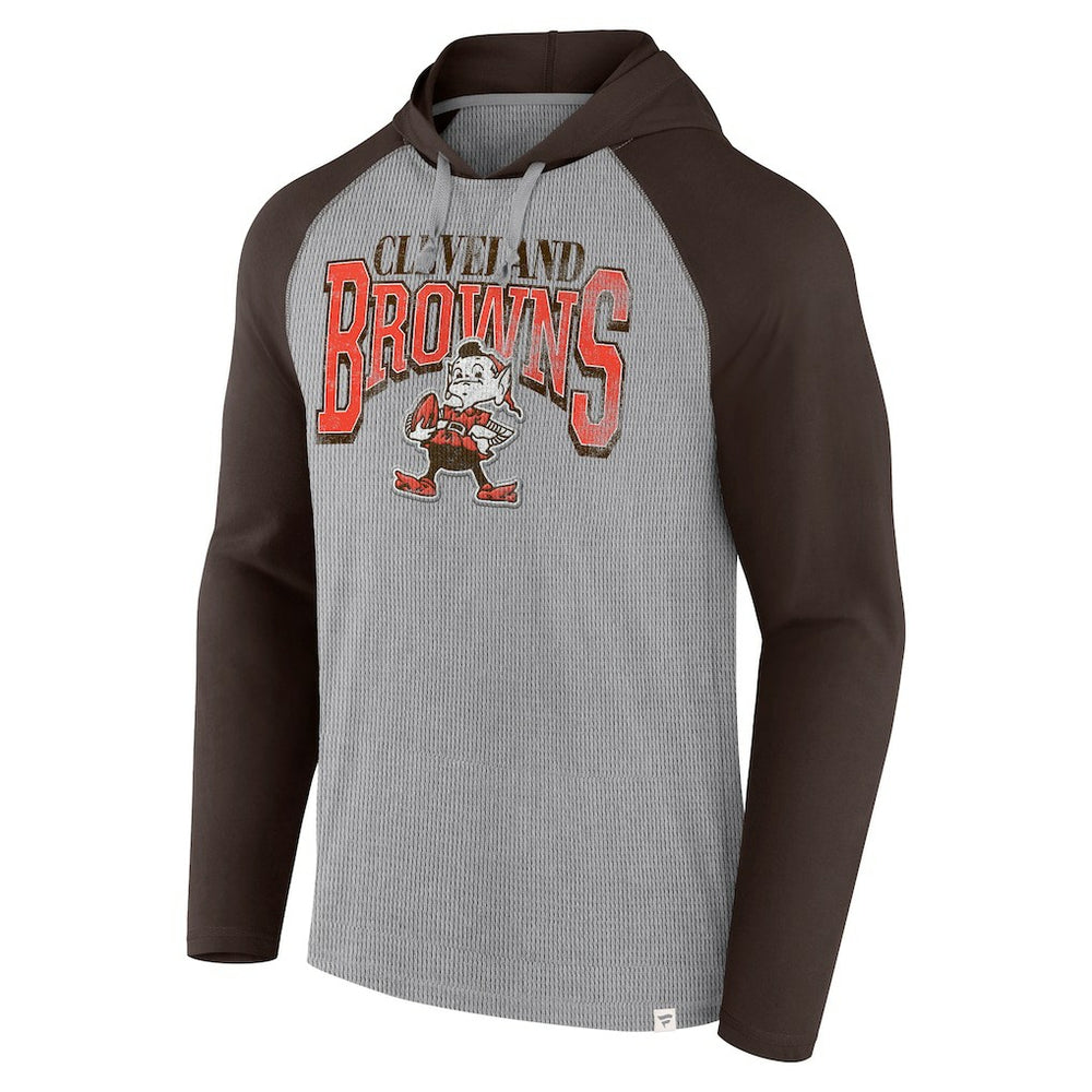 Cleveland Browns Under Center Long Sleeve Hoodie T-Shirt Gray/Brown