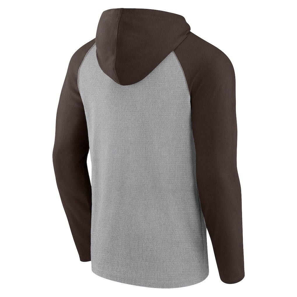 Cleveland Browns Under Center Long Sleeve Hoodie T-Shirt Gray/Brown