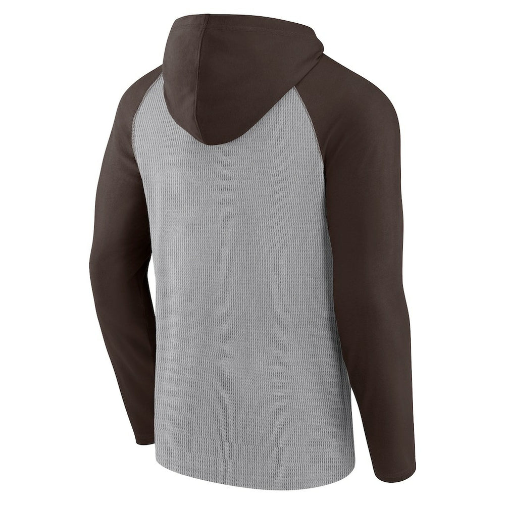 Cleveland Browns Under Center Long Sleeve Hoodie T-Shirt Gray/Brown