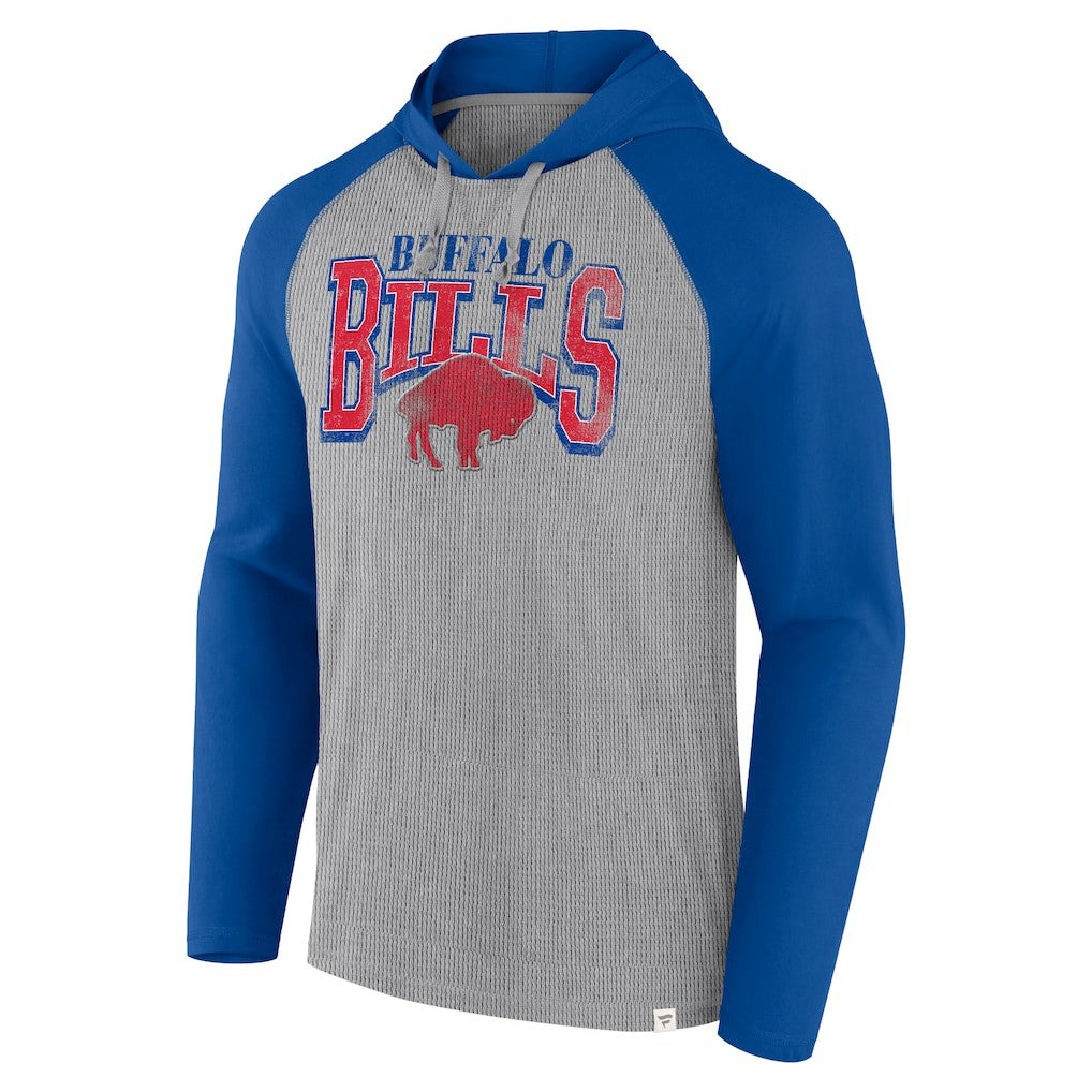 Buffalo Bills Under Center Long Sleeve Hoodie T-Shirt Gray/Royal