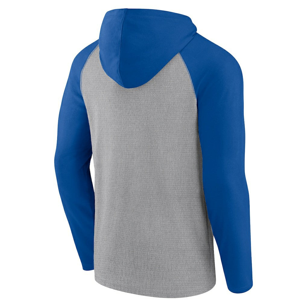 Buffalo Bills Under Center Long Sleeve Hoodie T-Shirt Gray/Royal