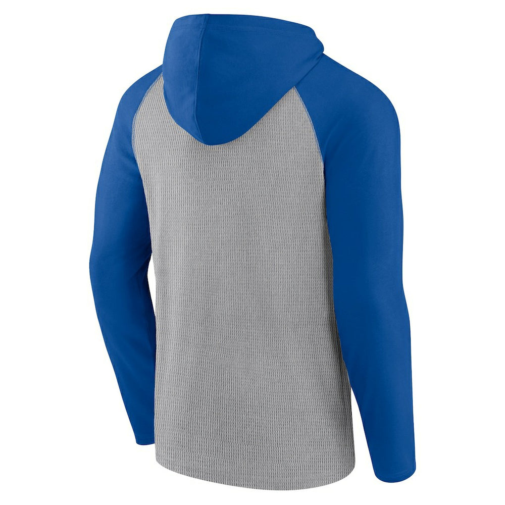 Buffalo Bills Under Center Long Sleeve Hoodie T-Shirt Gray/Royal