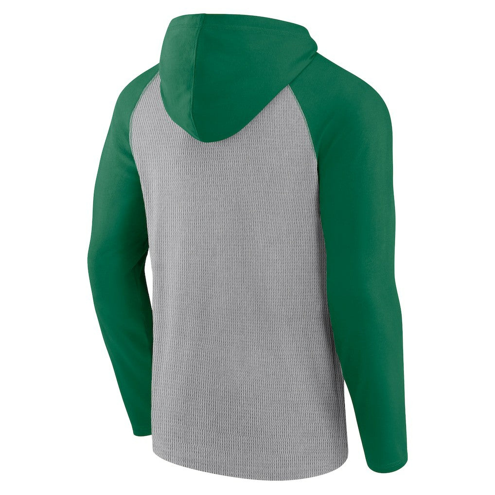 Philadelphia Eagles Under Center Long Sleeve Hoodie T-Shirt Gray/Kelly Green