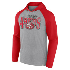 San Francisco 49ers Under Center Long Sleeve Hoodie T-Shirt Gray/Scarlet