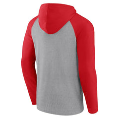 San Francisco 49ers Under Center Long Sleeve Hoodie T-Shirt Gray/Scarlet