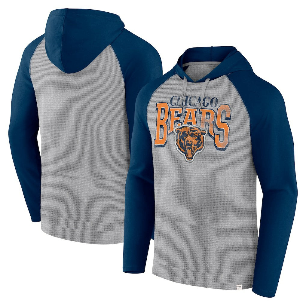 Chicago Bears Under Center Long Sleeve Hoodie T-Shirt Gray/Navy
