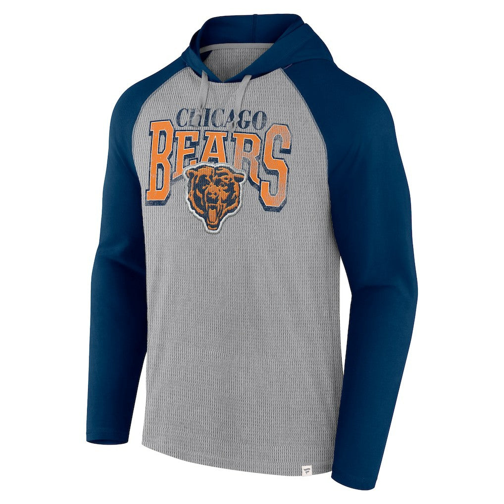 Chicago Bears Under Center Long Sleeve Hoodie T-Shirt Gray/Navy