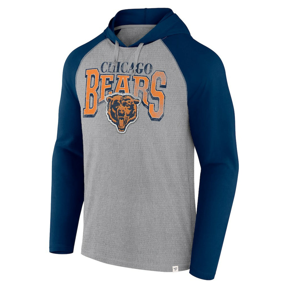 Chicago Bears Under Center Long Sleeve Hoodie T-Shirt Gray/Navy