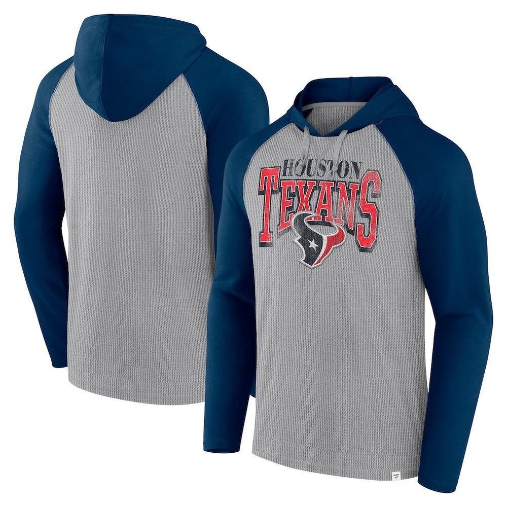 Houston Texans Under Center Long Sleeve Hoodie T-Shirt Gray/Navy