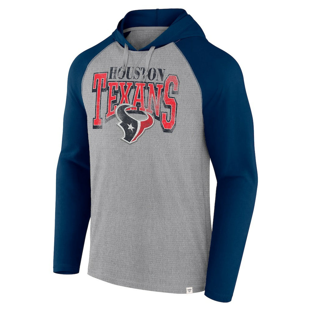 Houston Texans Under Center Long Sleeve Hoodie T-Shirt Gray/Navy