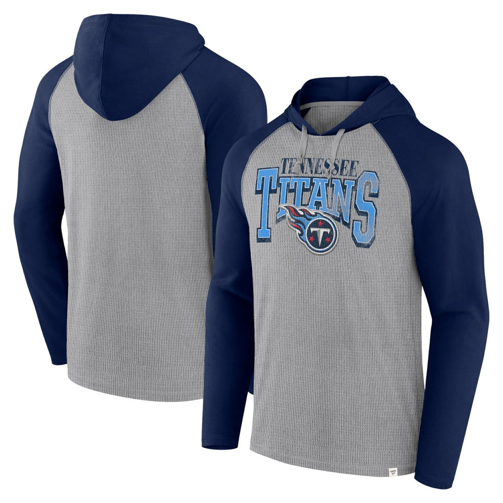 Tennessee Titans Under Center Long Sleeve Hoodie T-Shirt Gray/Navy