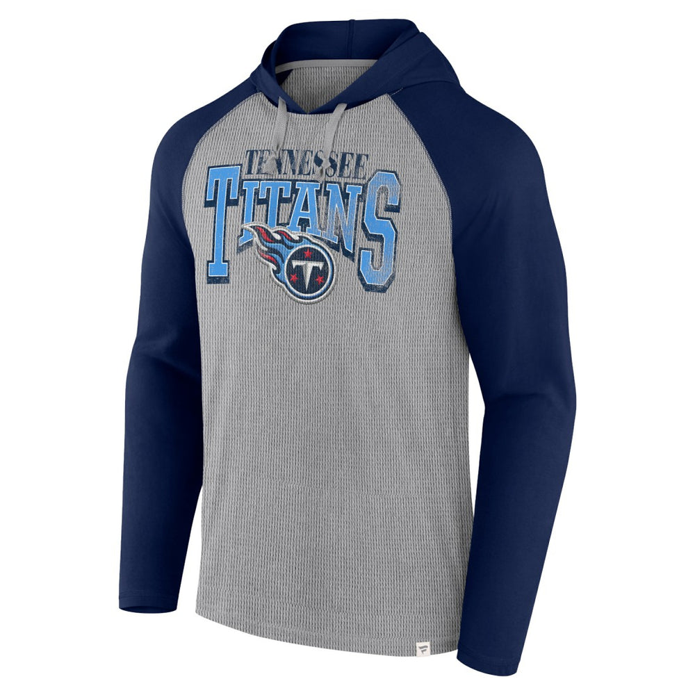 Tennessee Titans Under Center Long Sleeve Hoodie T-Shirt Gray/Navy