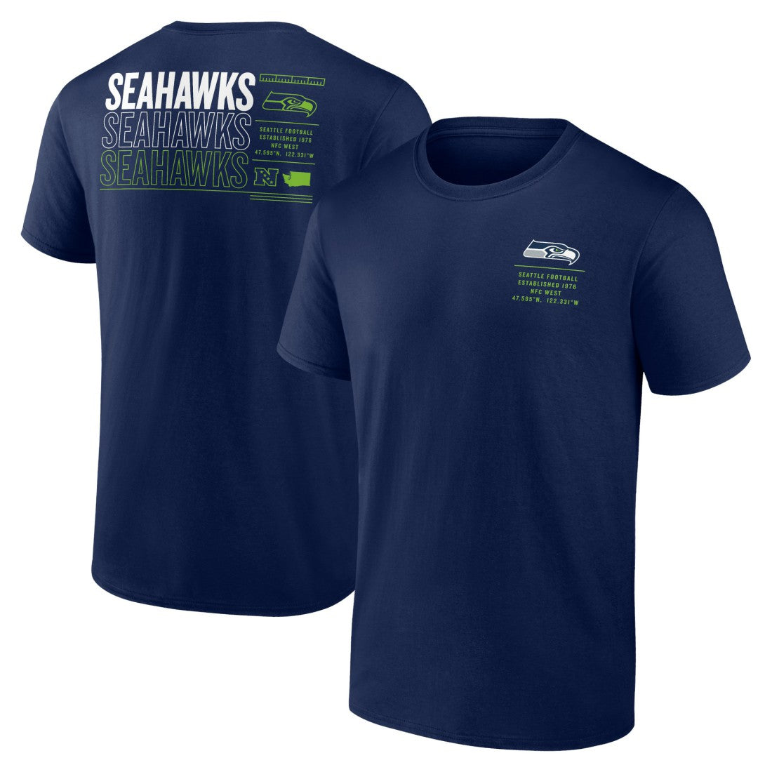 Seattle Seahawks Repeat Stats T-Shirt College Navy