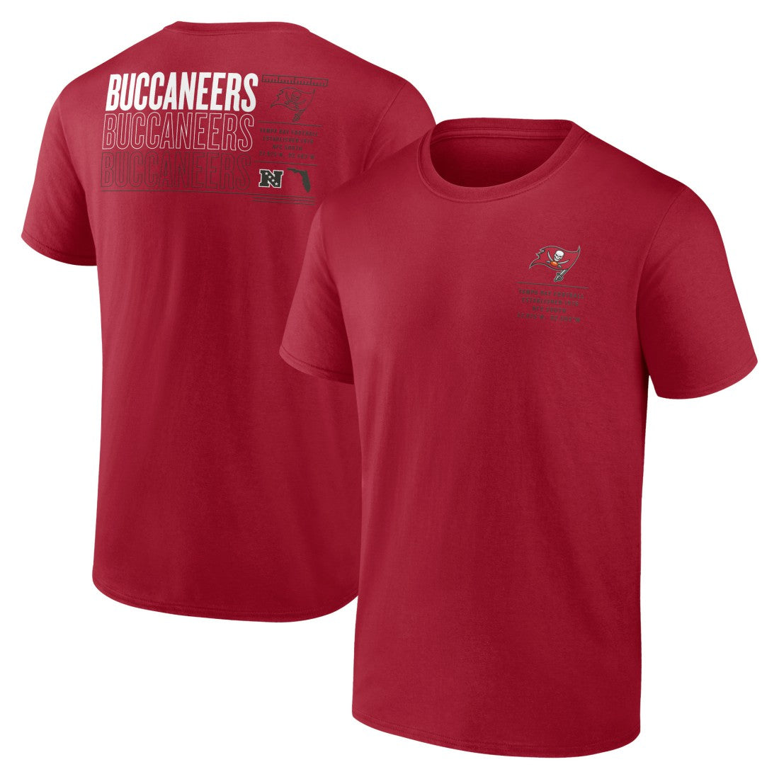Tampa Bay Buccaneers Repeat Stats T-Shirt Red