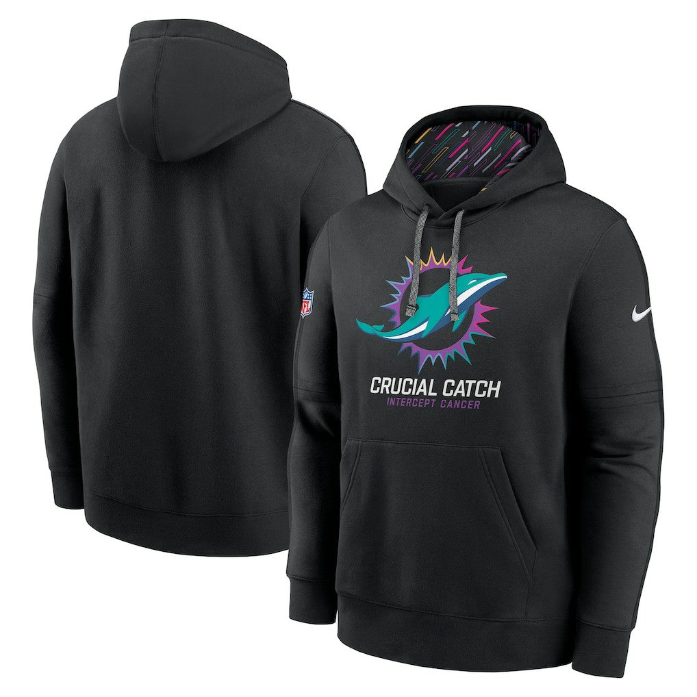 Miami Dolphins 2024 NFL Crucial Catch Club Pullover Hoodie Black