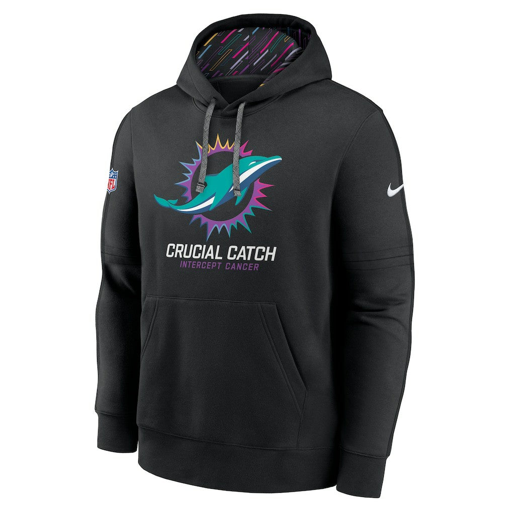 Miami Dolphins 2024 NFL Crucial Catch Club Pullover Hoodie Black
