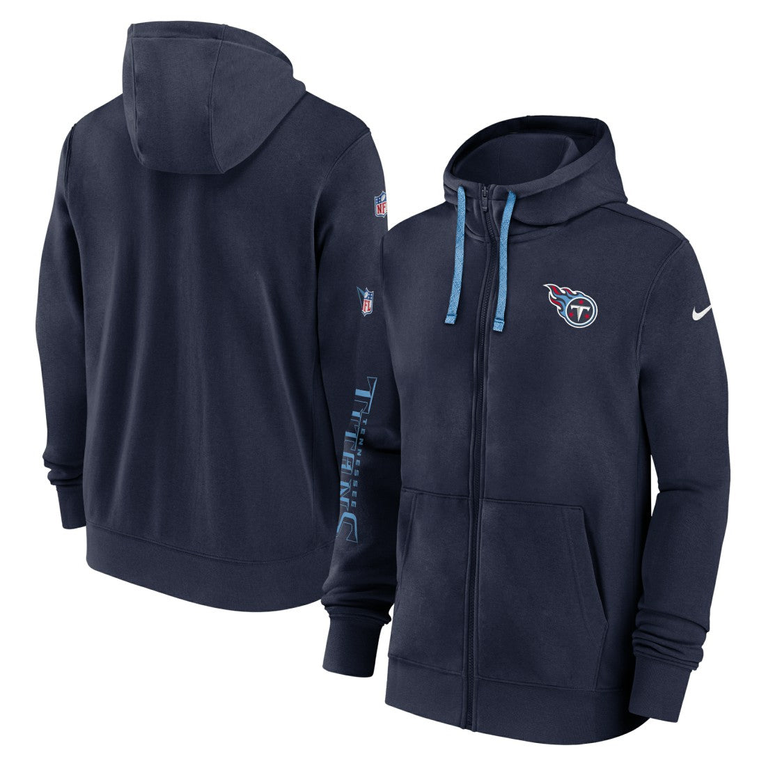 Tennessee Titans 2024 Sideline Club Full-Zip Hoodie Navy