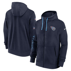 Tennessee Titans 2024 Sideline Club Full-Zip Hoodie Navy