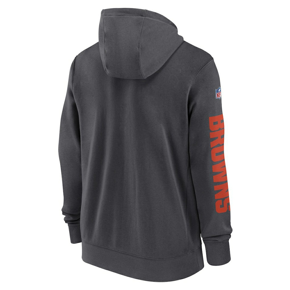 Cleveland Browns 2024 Sideline Club Full-Zip Hoodie Anthracite