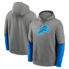 Detroit Lions 2024 Sideline Club Pullover Hoodie Gray
