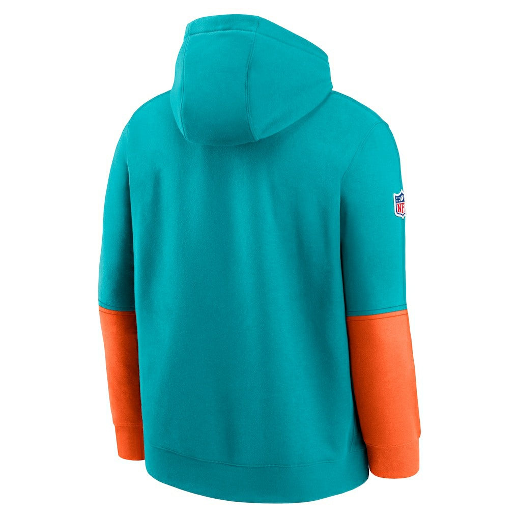 Miami Dolphins 2024 Sideline Club Pullover Hoodie Aqua