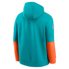 Miami Dolphins 2024 Sideline Club Pullover Hoodie Aqua