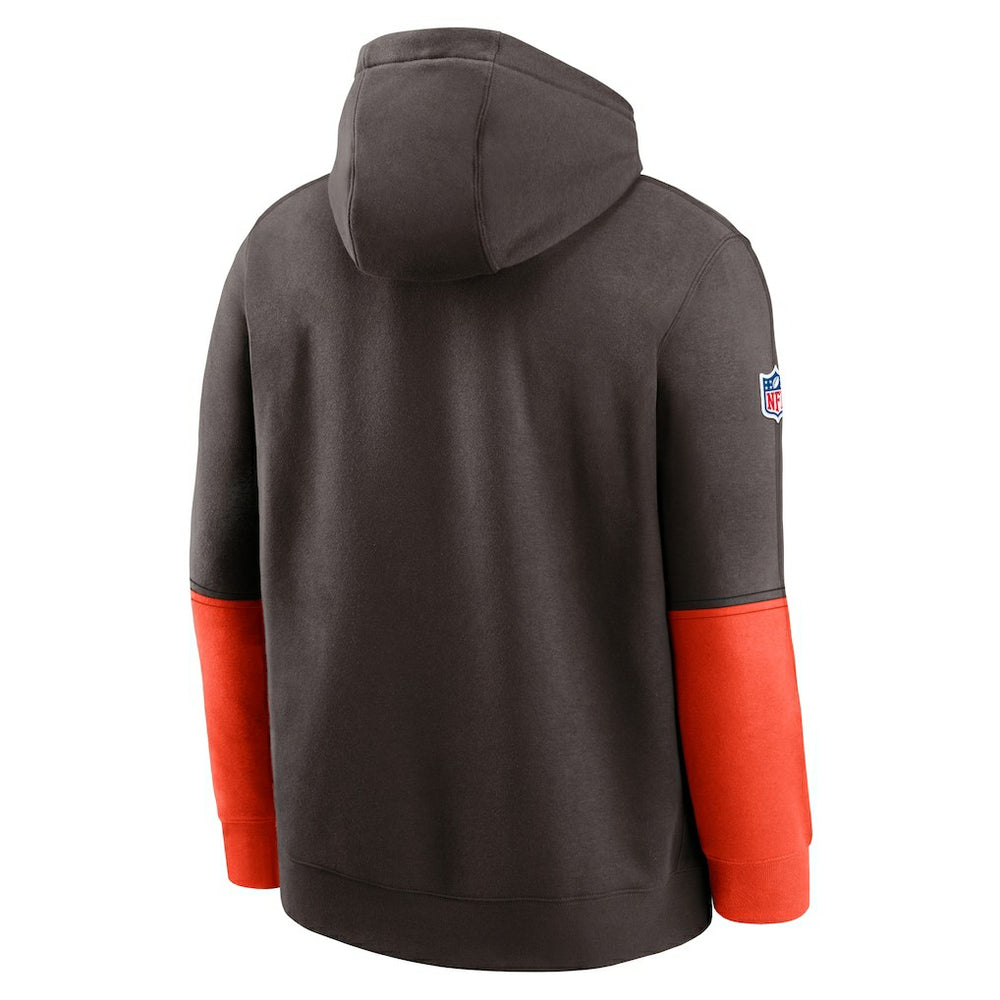 Cleveland Browns 2024 Sideline Club Pullover Hoodie Brown