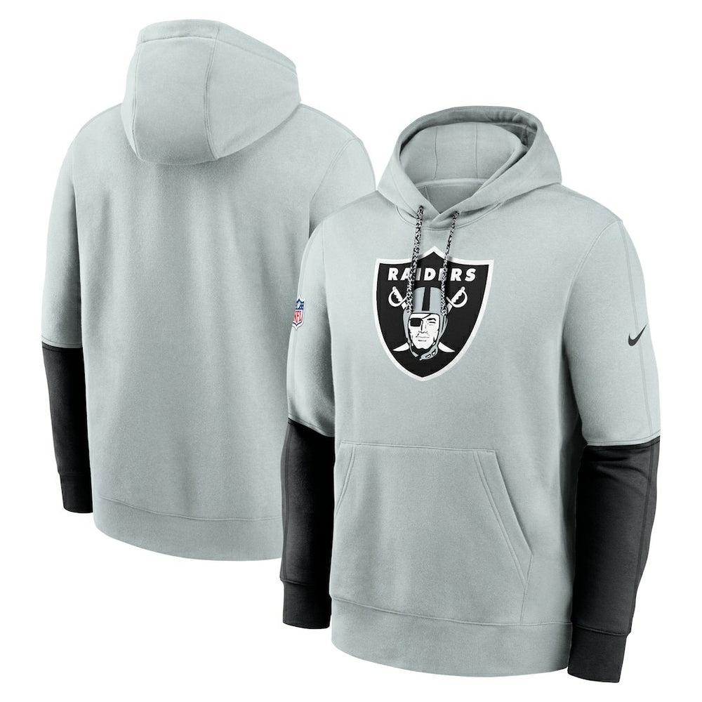Las Vegas Raiders 2024 Sideline Club Pullover Hoodie Silver